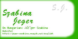 szabina jeger business card